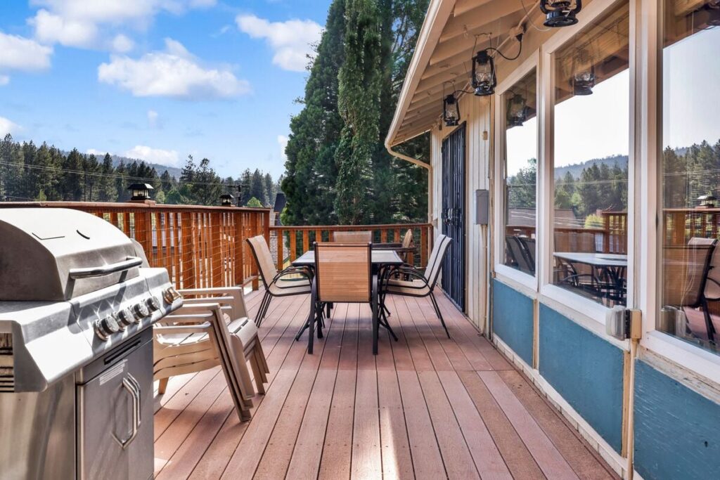 Outdoor area in one of our Big Bear group rentals